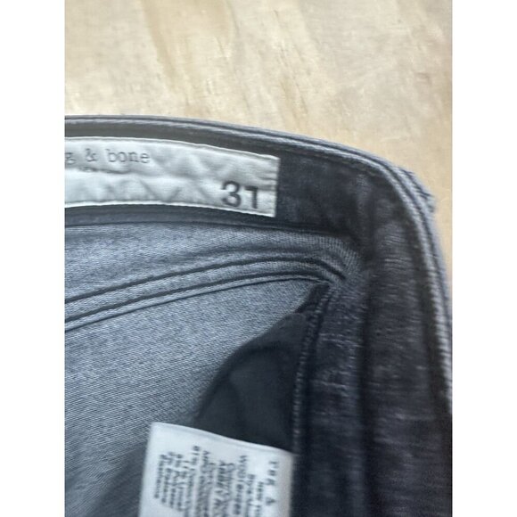 Rag & Bone Cate Mid Rise Ankle Skinny Faded Black Zip Calf Sz 31 - Picture 3 of 8